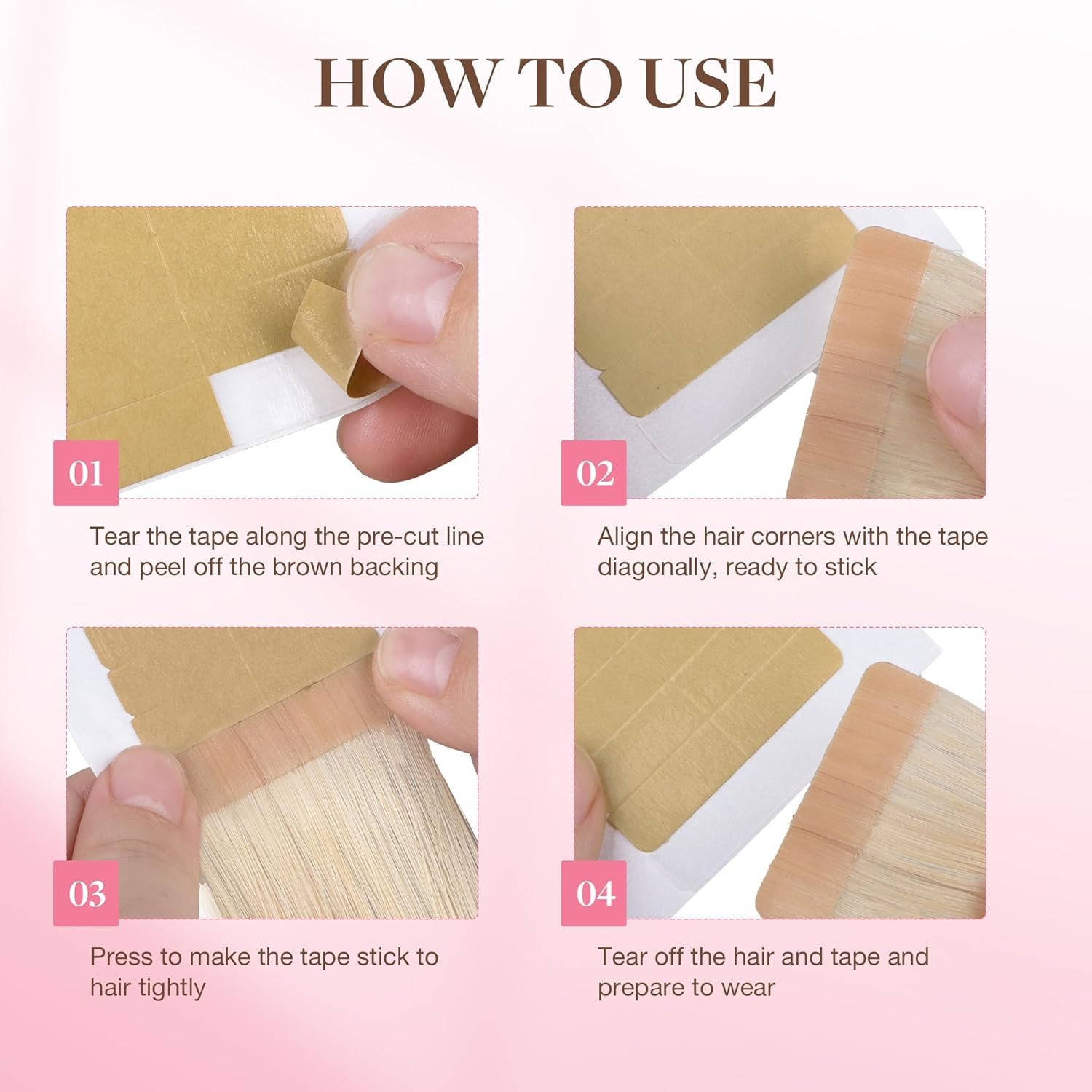 72Tabs(6sheets）Hair Extension  - Hair Extension Tape In recension och pris