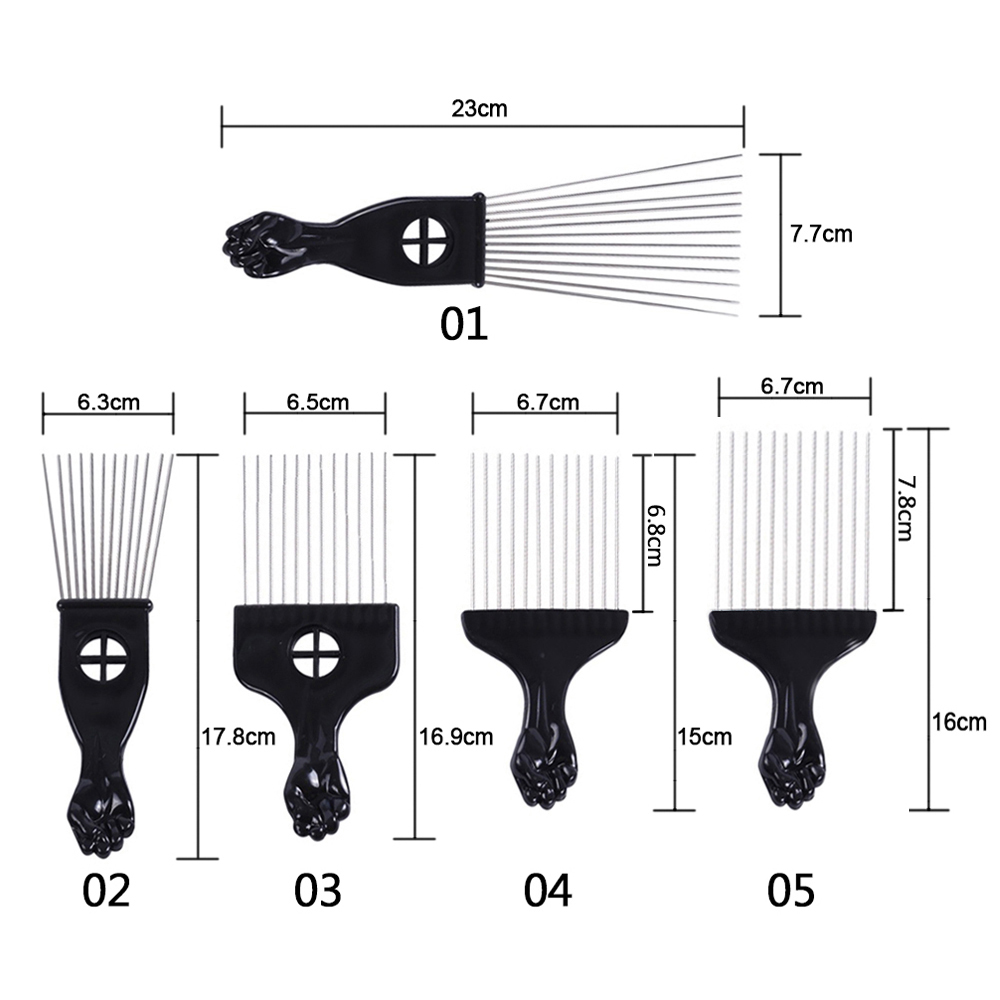 1 Pcs Salon Use Black Metal Af - Afro Pick Comb recension och pris